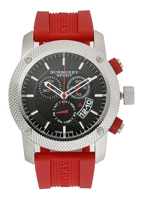 burberry bu7706|Burberry Sport Chronograph Black Dial Red Rubber Mens Watch .